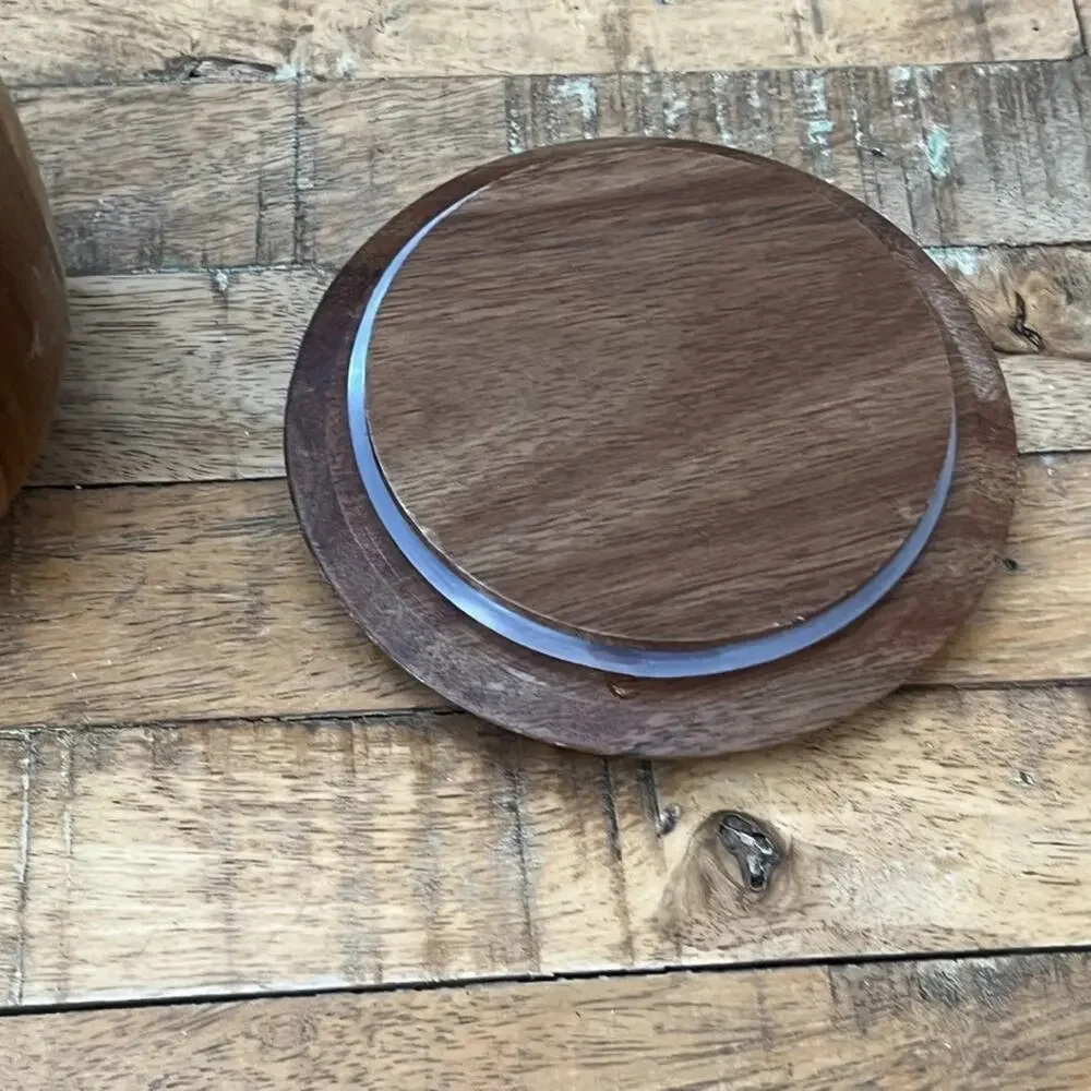 Ryze Acacia Wood Storage Container Round Matching Wooden Lid